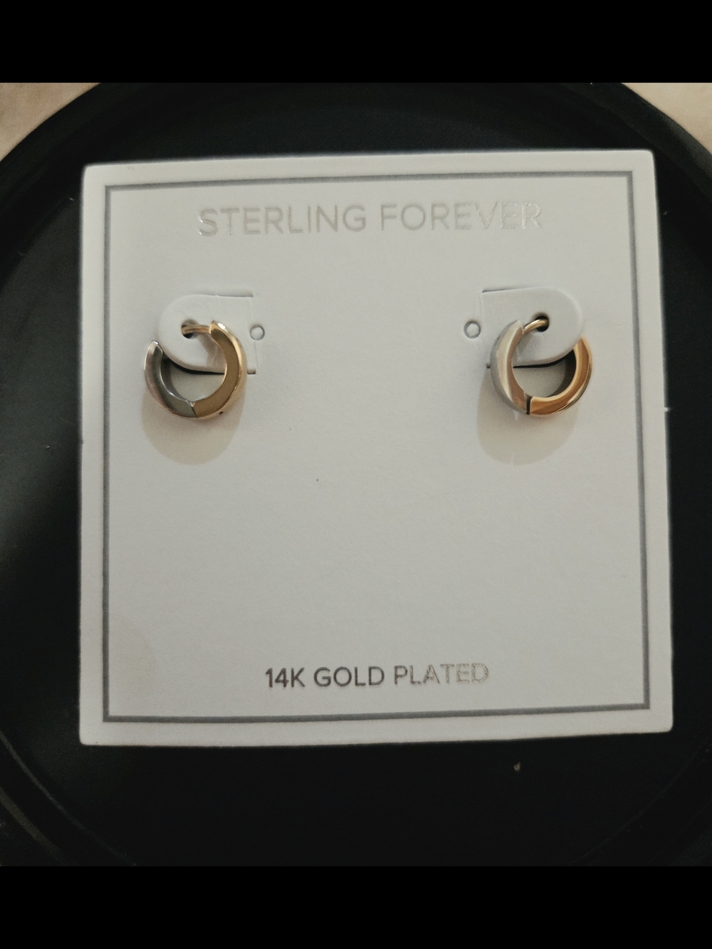 Two-Tone Gold & Silver Hoop Earrings - 14K Gold Plated